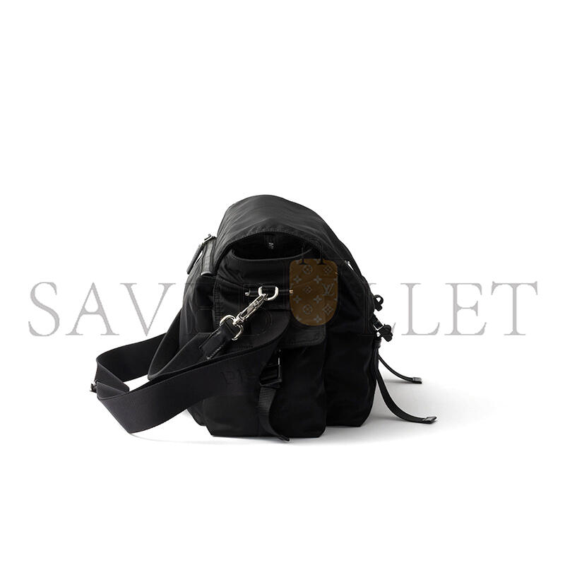 Pra*a explore re-nylon and leather bag 2vd082 (42*22*20cm)